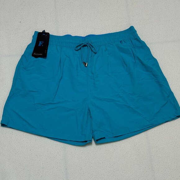 NWT Faconnable Azur Mesh Lined Drawstring Men's Swimsuit Shorts - Lagoon - XXL - Picture 1 of 4